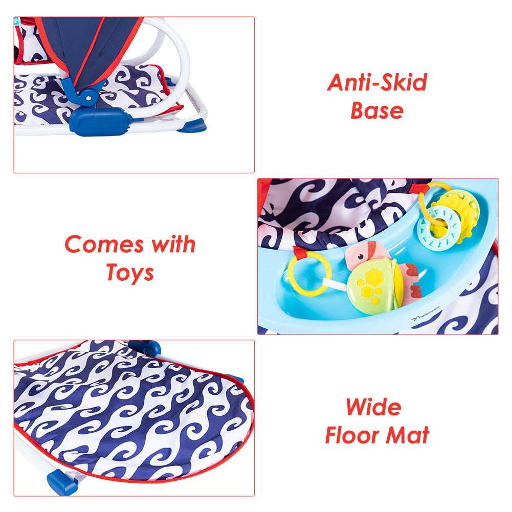 دعم TEKNUM للأطفال في وضعية الجلوس مع صينية تغذية - أزرق