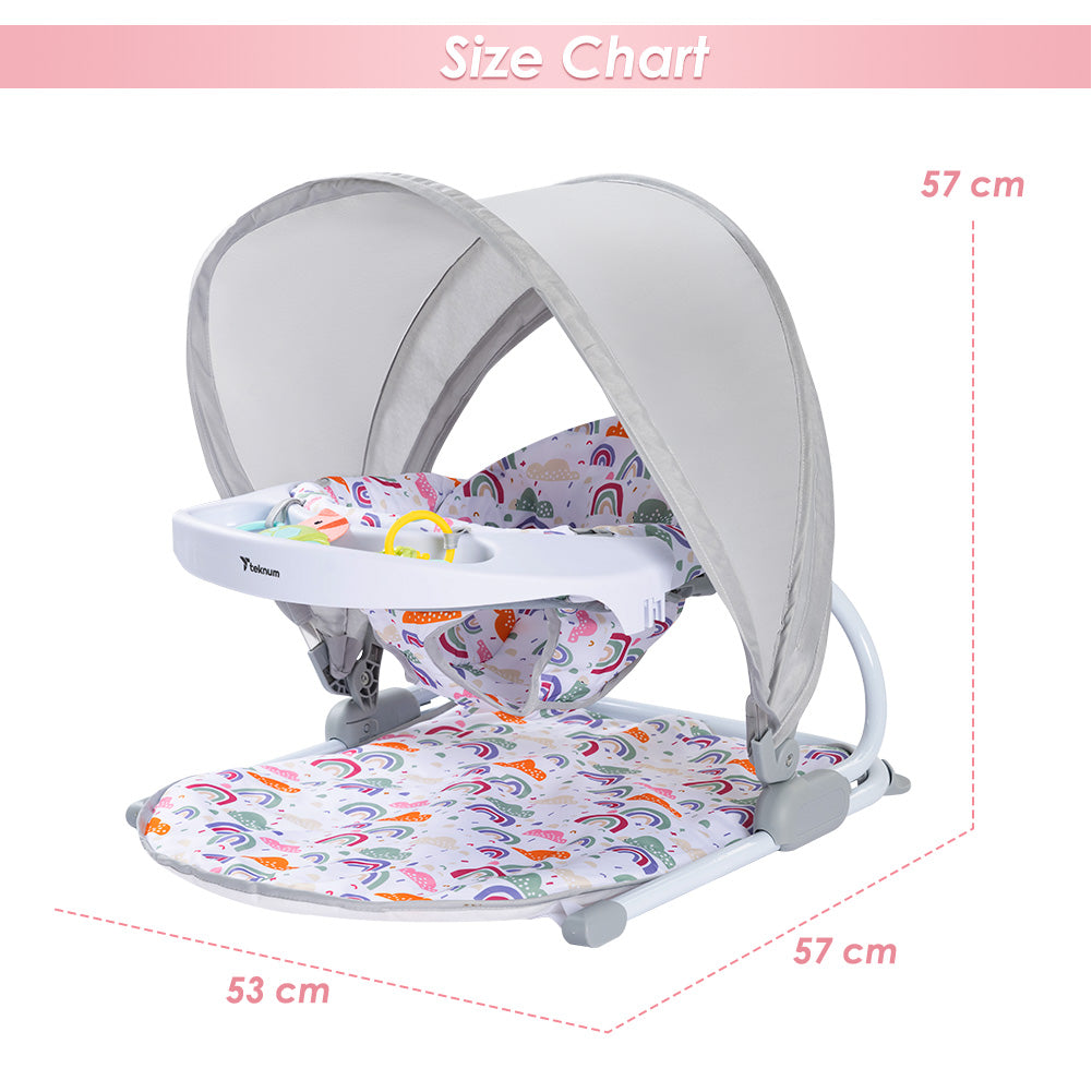 TEKNUM Baby Sit up support w/Feeding Tray - Grey