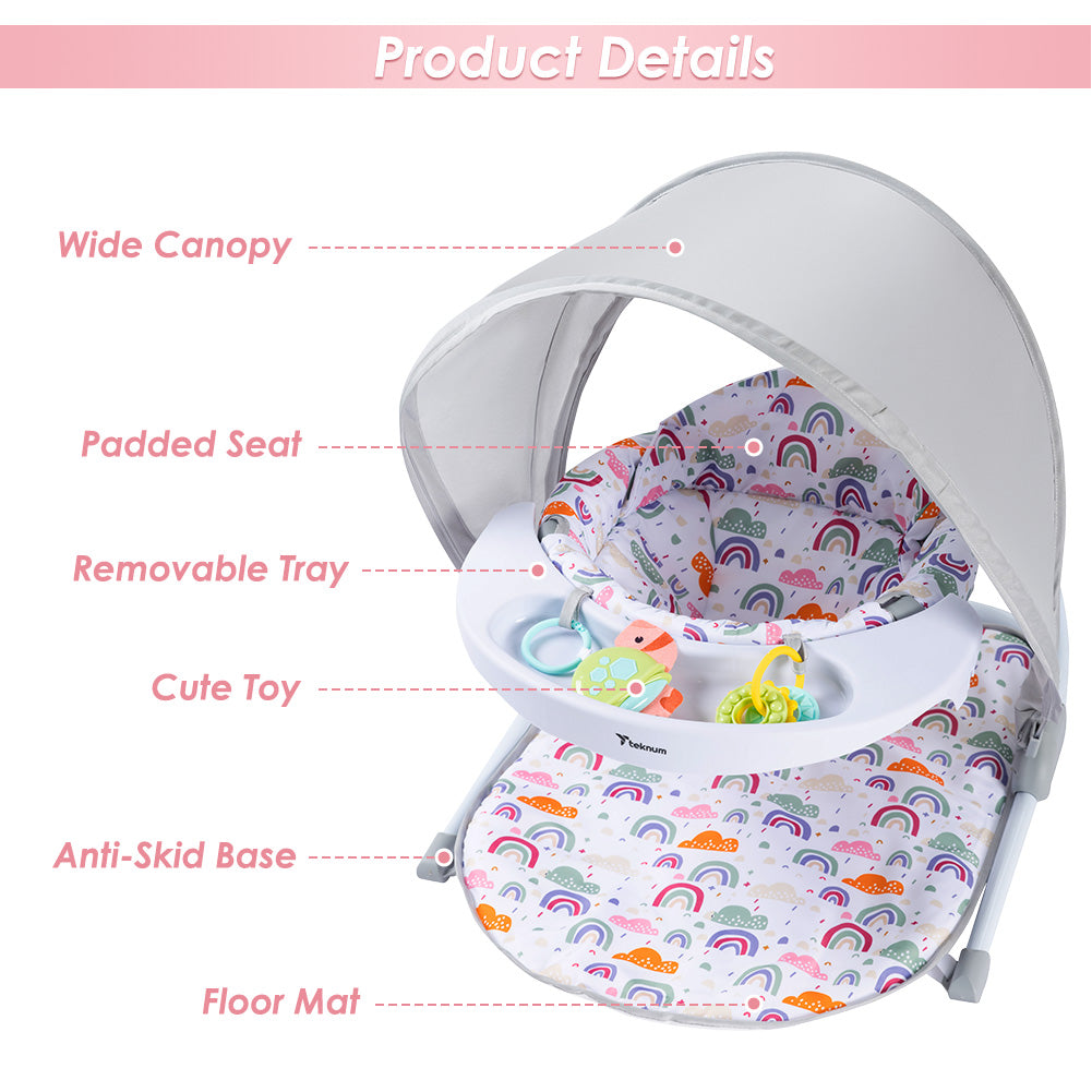 TEKNUM Baby Sit up support w/Feeding Tray - Grey