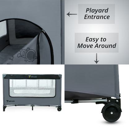 TEKNUM Astronaut Playard and Cot Grey