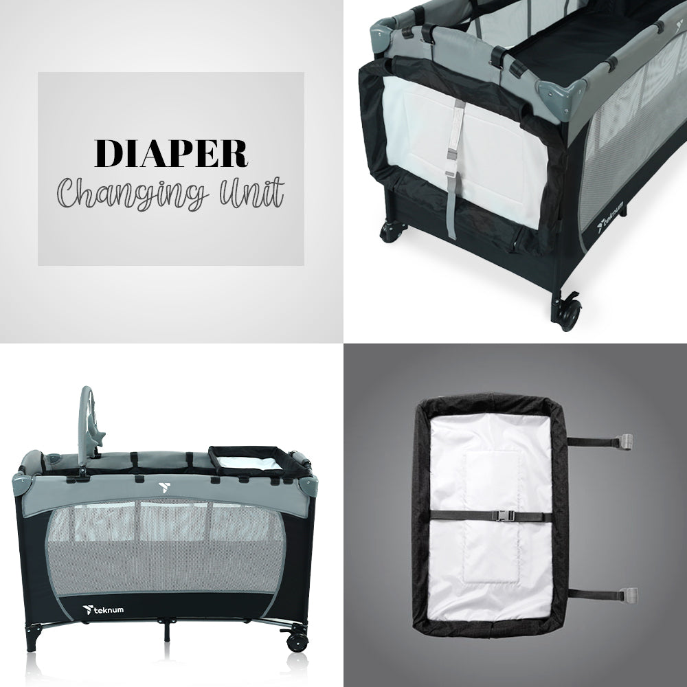 TEKNUM Explorer Playard and Cot Grey