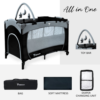 TEKNUM Explorer Playard and Cot Grey
