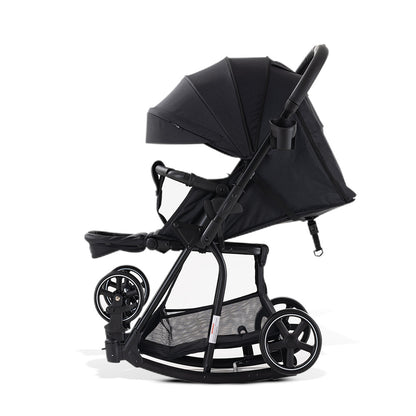 Teknum 2-in-1 Glide Reversible Rocker Baby Stroller – One-Hand Fold Travel Stroller, Black