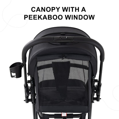 Teknum 2-in-1 Glide Reversible Rocker Baby Stroller – One-Hand Fold Travel Stroller, Black