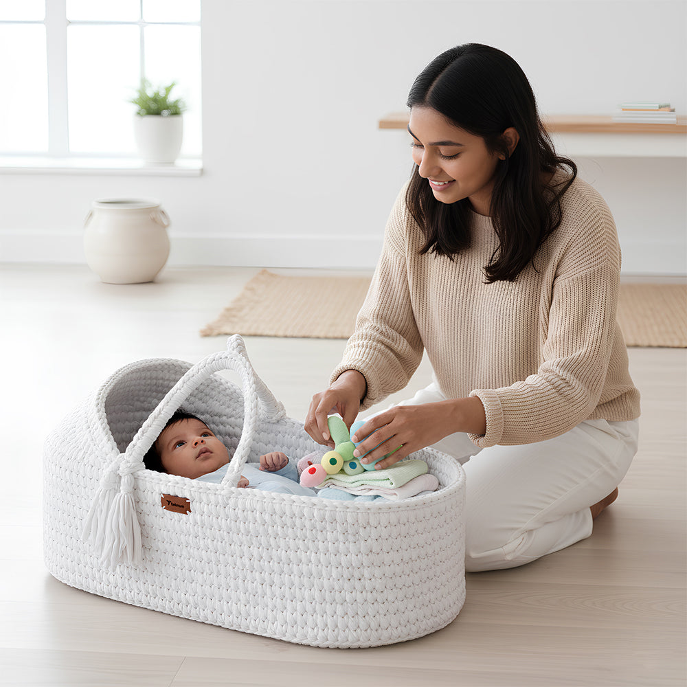 TEKNUM Moses Rope Basket - White