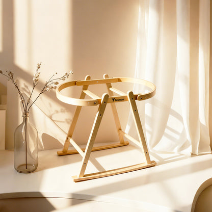 TEKNUM Moses Rope Basket Stand - Natural Wood