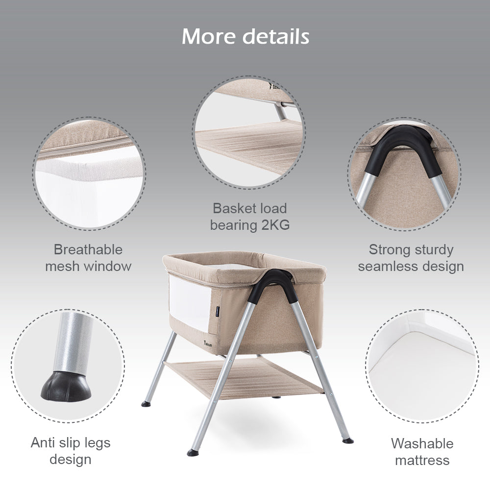 TEKNUM SLEEPZEN 2 Bedside Crib Bassinet - Ivory