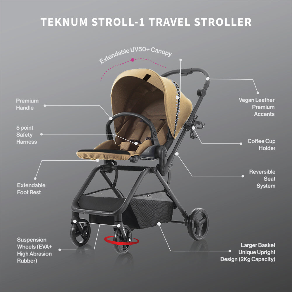 TEKNUM STROLL1 Reversible Travel Stroller - Khaki