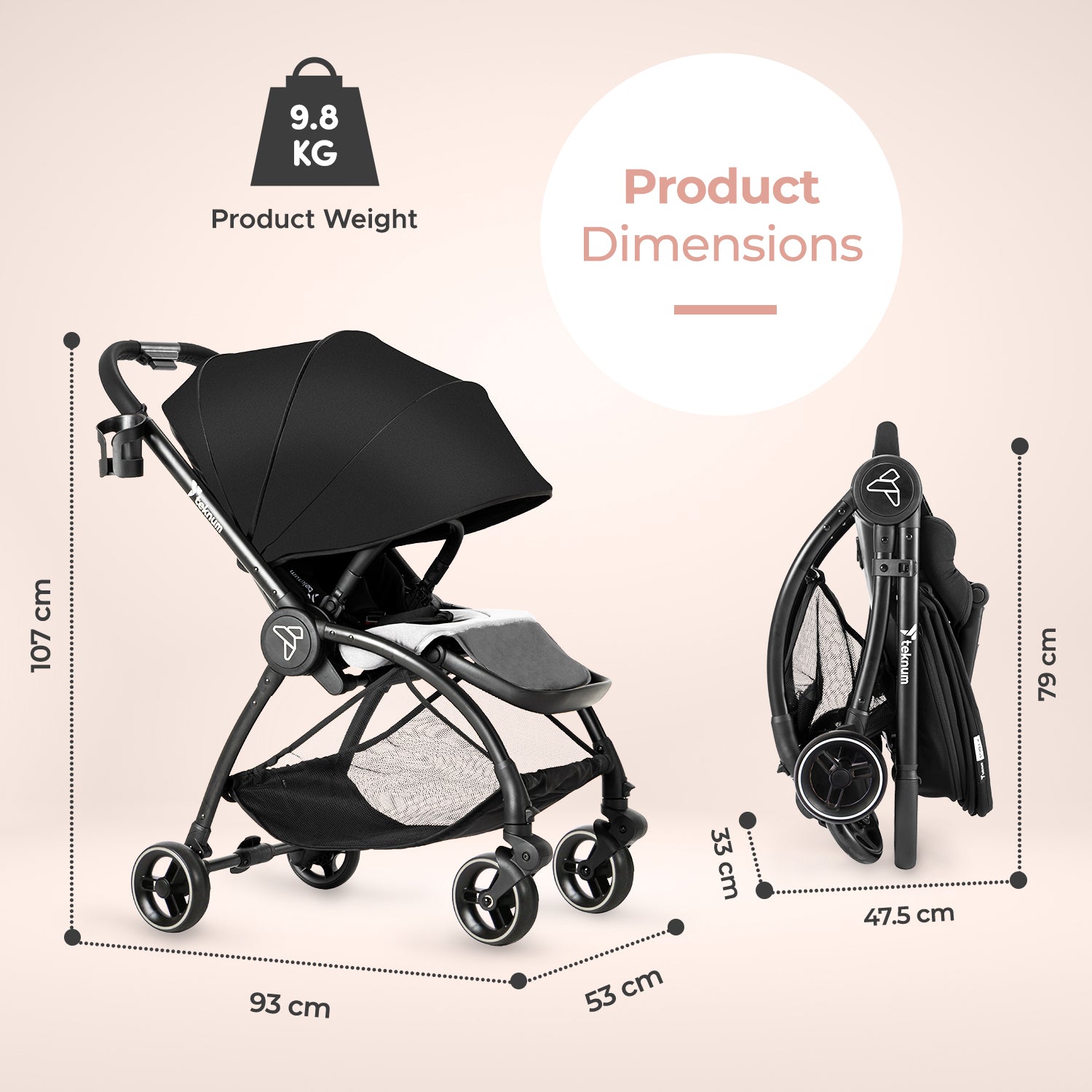 TEKNUM Travel STROLL 2 Stroller - Grey