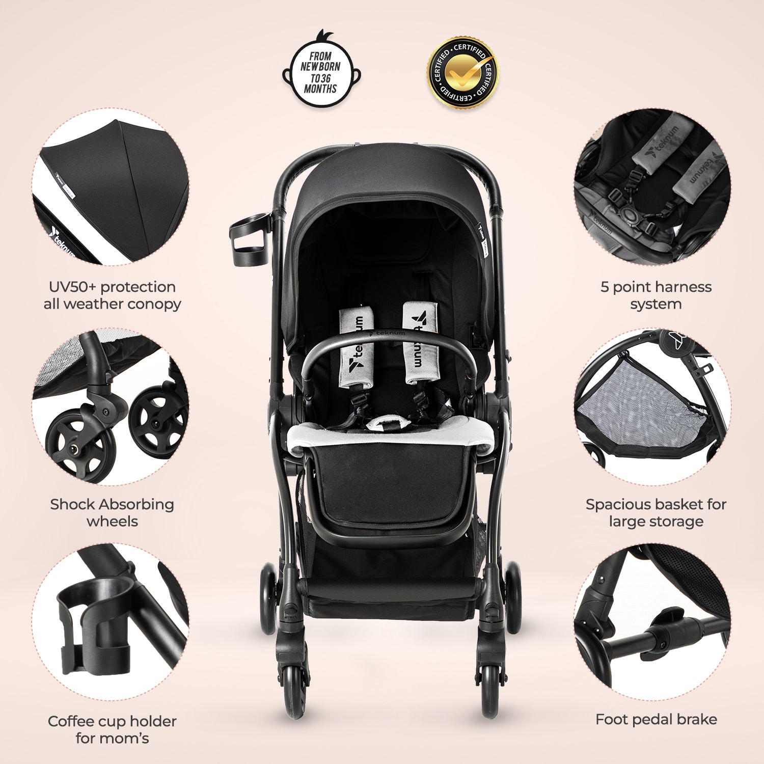 TEKNUM Travel STROLL 2 Stroller - Grey