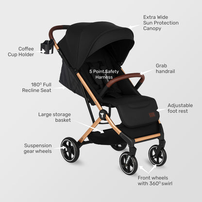 TEKNUM Travel Cabin Plus Stroller - Sunshine Black