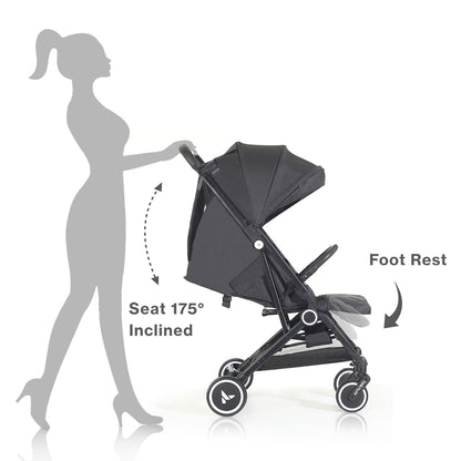 TEKNUM Travel Cabin Stroller with Coffee Cup Holder - Black