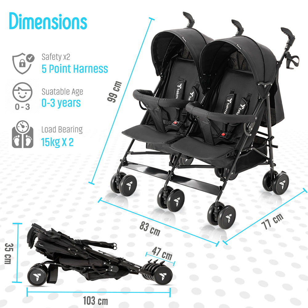 TEKNUM Twin Stroller Fellow - Black