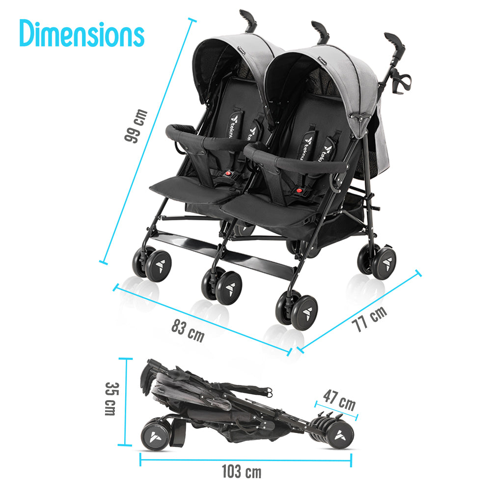 TEKNUM Twin Stroller Fellow - Grey