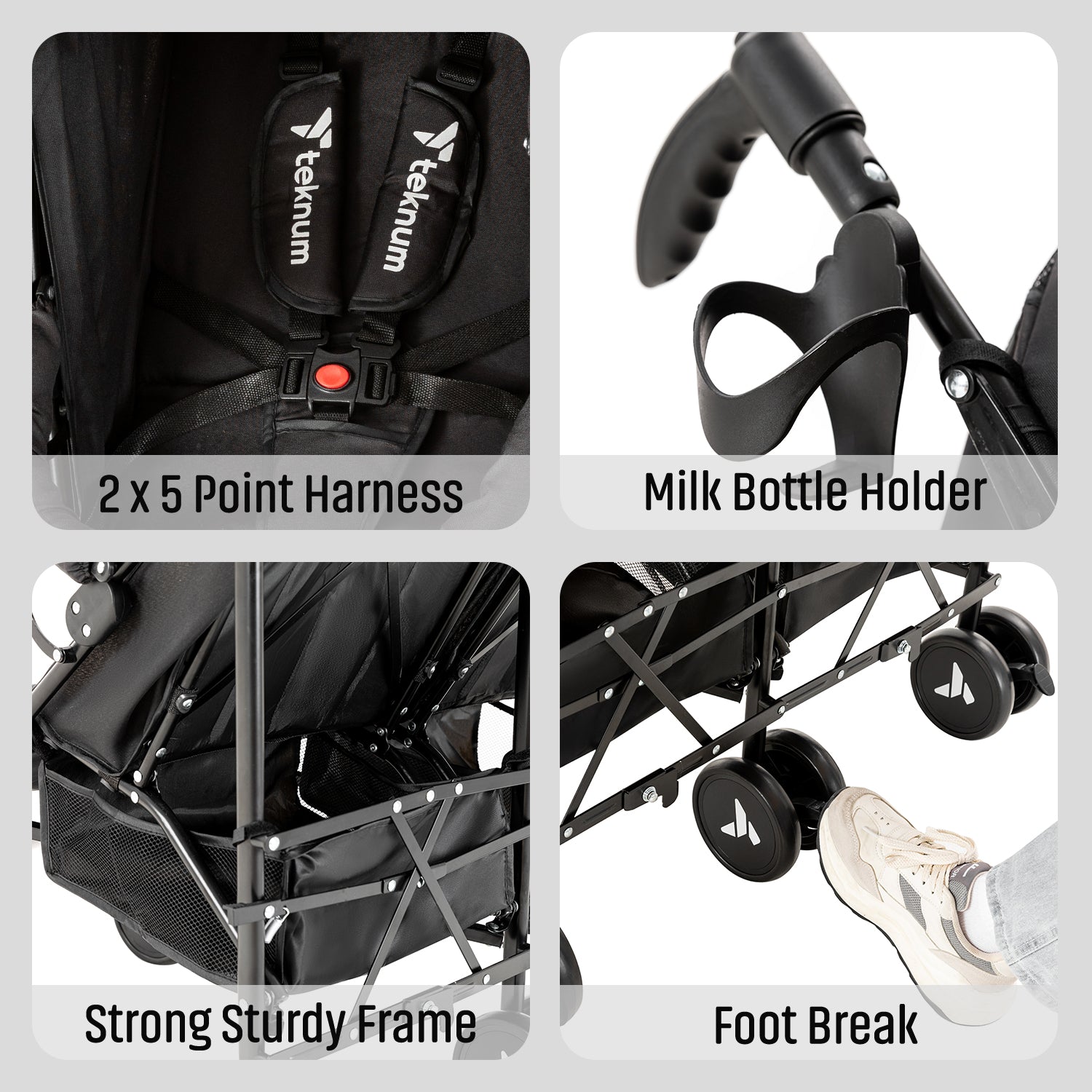 TEKNUM Twin Stroller Fellow - Grey