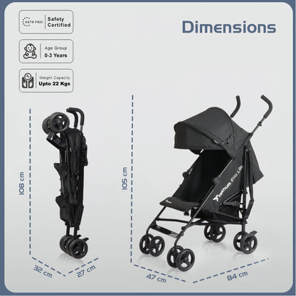 عربة أطفال TEKNUM Eco Lite 2 مع حامل أكواب - أسود
