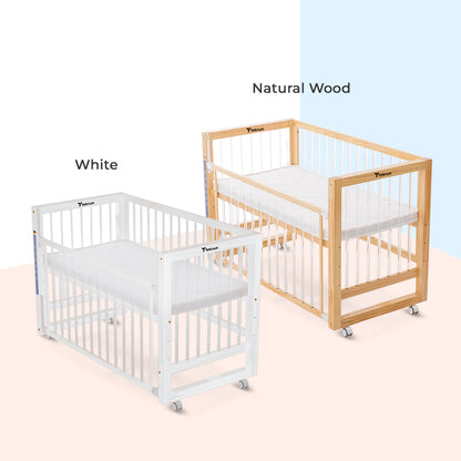 TEKNUM Prism 4in1 Acrylic Convertible Crib w/ mattress - Natural Brown