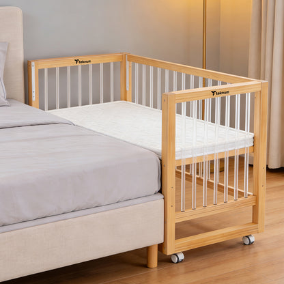 TEKNUM Prism 4in1 Acrylic Convertible Crib w/ mattress - Natural Brown