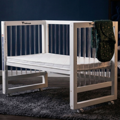 TEKNUM Prism 4in1 Acrylic Convertible Crib w/ mattress - White