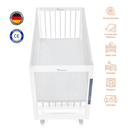 TEKNUM Prism 4in1 Acrylic Convertible Crib w/ mattress - White