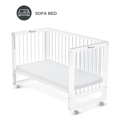 TEKNUM Prism 4in1 Acrylic Convertible Crib w/ mattress - White
