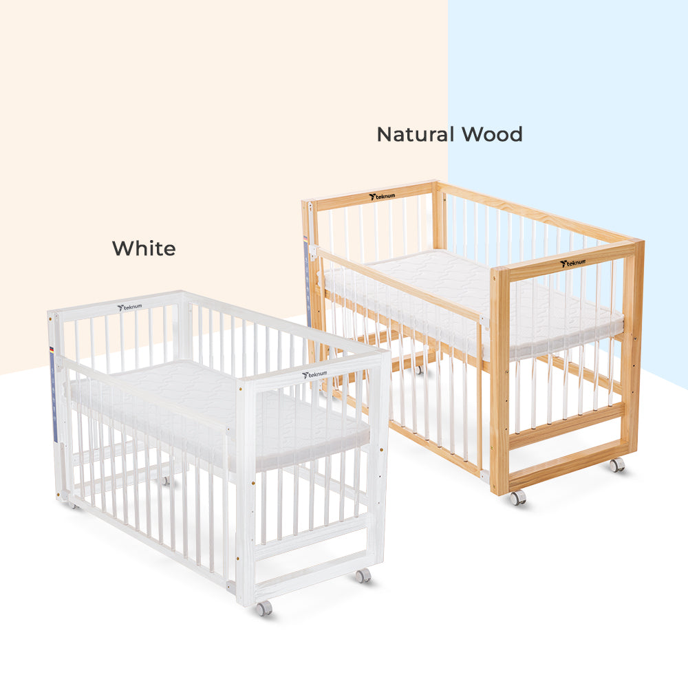 TEKNUM Prism 4in1 Acrylic Convertible Crib w/ mattress - White