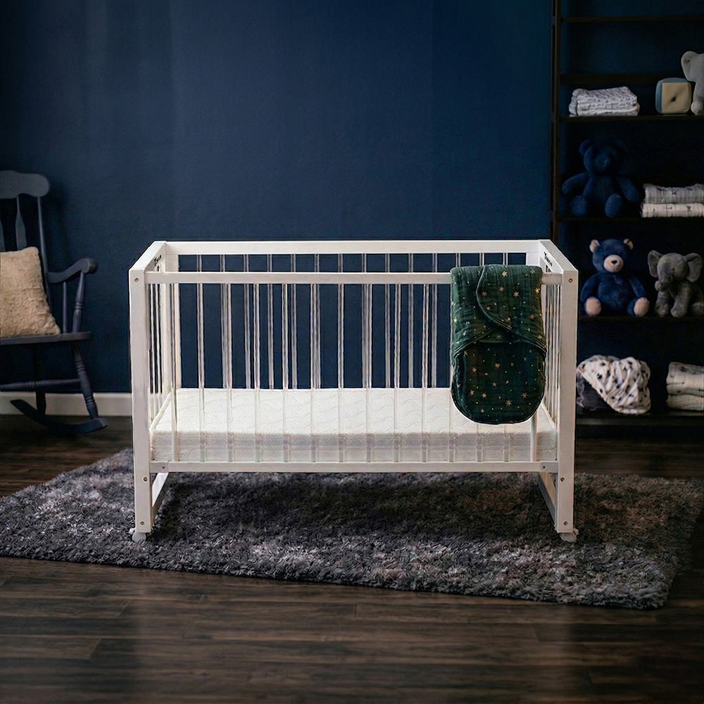 TEKNUM Prism 4in1 Acrylic Convertible Crib w/ mattress - White