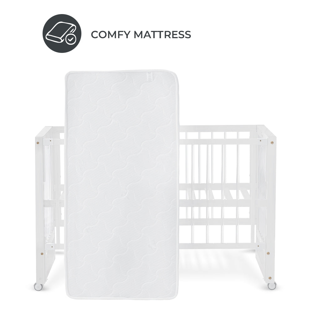 TEKNUM Prism 4in1 Acrylic Convertible Crib w/ mattress - White