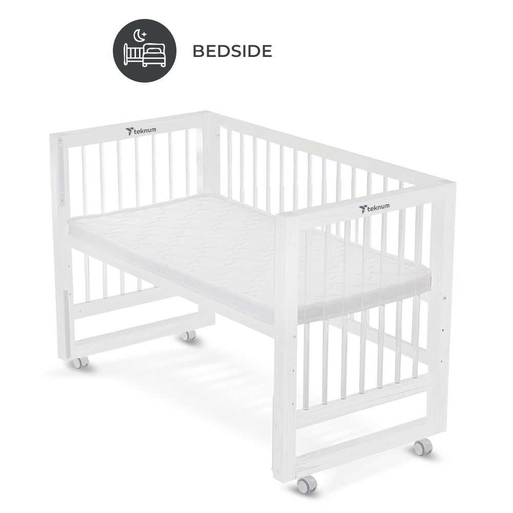 TEKNUM Prism 4in1 Acrylic Convertible Crib w/ mattress - White