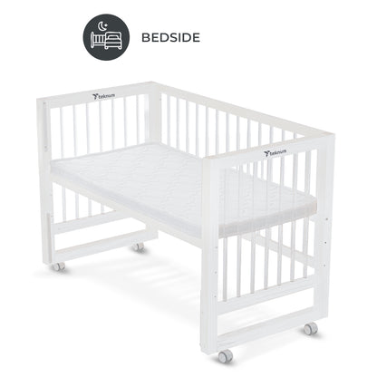 TEKNUM Prism 4in1 Acrylic Convertible Crib w/ mattress - White