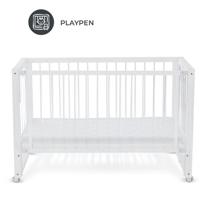 TEKNUM Prism 4in1 Acrylic Convertible Crib w/ mattress - White