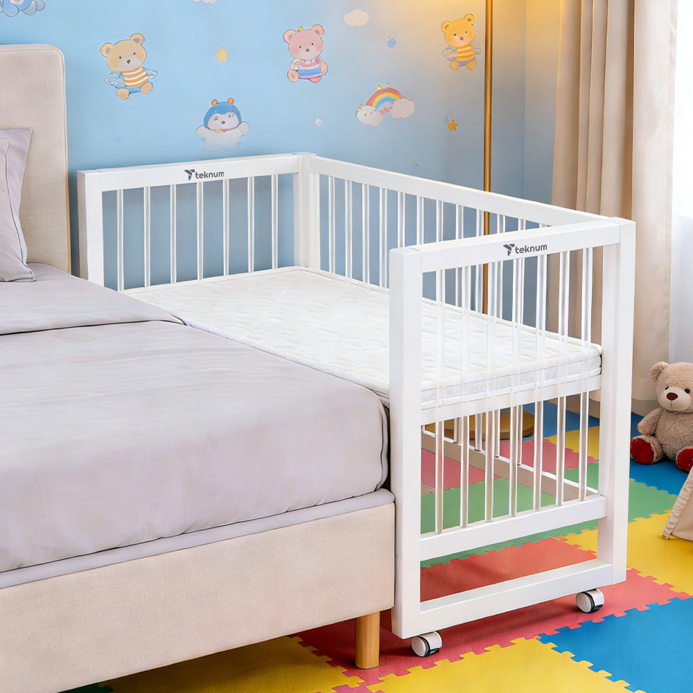 TEKNUM Prism 4in1 Acrylic Convertible Crib w/ mattress - White
