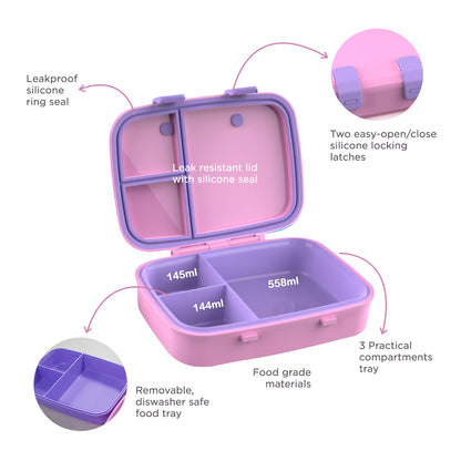 HYDROBREW Smart Serve Bento Lunch Box 847ml, Candy Lilac