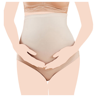 SUNVENO High Waist Pregnancy Support Cotton Panties - SKIN M