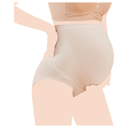 SUNVENO High Waist Pregnancy Support Cotton Panties - SKIN M