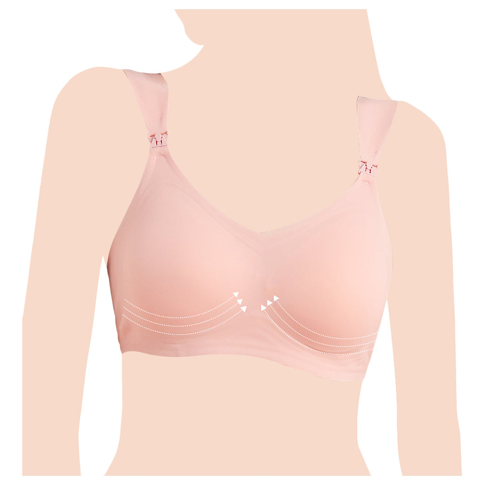 SUNVENO Maternity Feeding Bra Pink - M