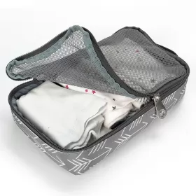 Little Story diaper bag set of 6 with hooks - Melange Grey