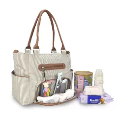 Little Story Diaper Bag Set of 6 with Stroller Hooks - Ivory