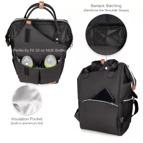 Alameda Diaper Backpack - Large - Jet Black