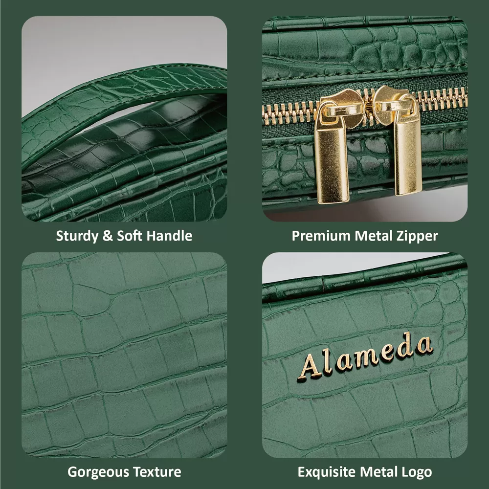 Alameda Jewellery Organizer Case - Crocodile Green