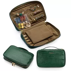 Alameda Jewellery Organizer Case - Crocodile Green