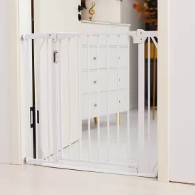 Baby Safe - Metal Safety LED Gate with 10cm Extension - White