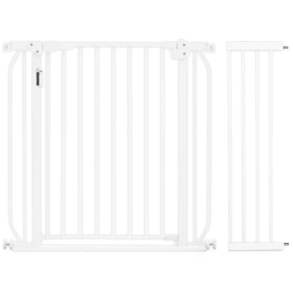 Baby Safe - Metal Safety LED Gate with 20cm Extension - White