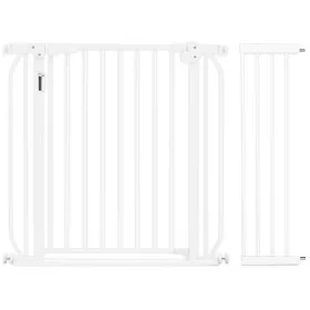 Baby Safe - Metal Safety LED Gate with 20cm Extension - White