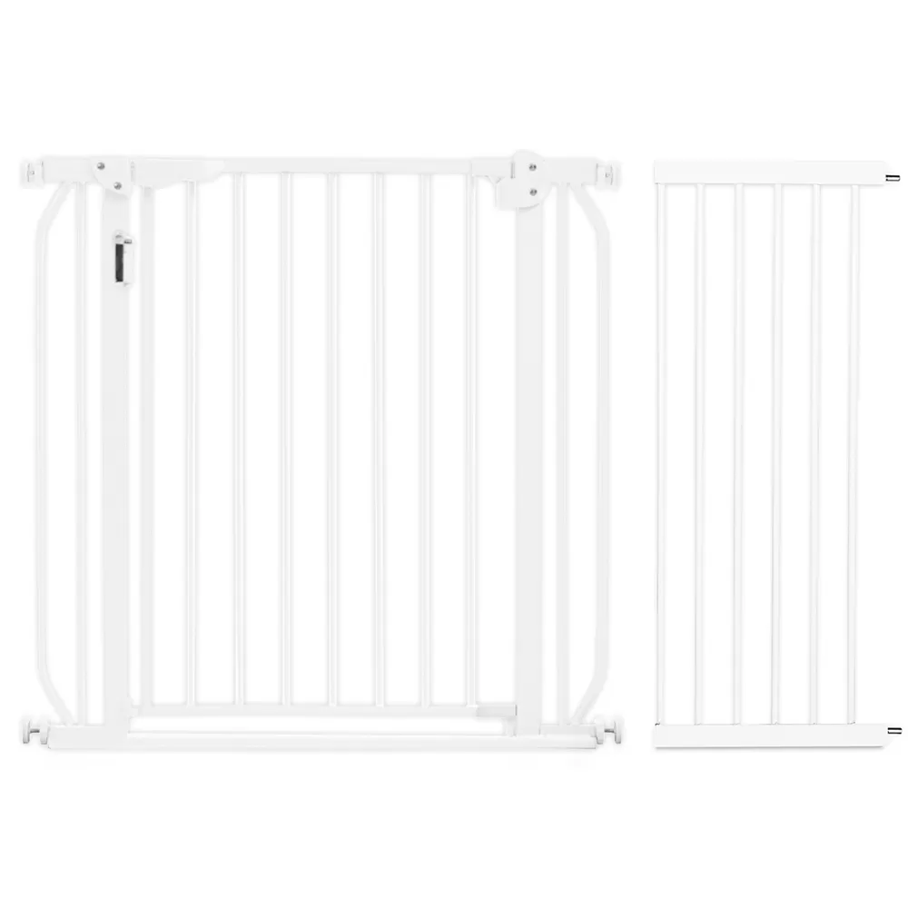 Baby Safe - Metal Safety LED Gate with 30cm Extension - White