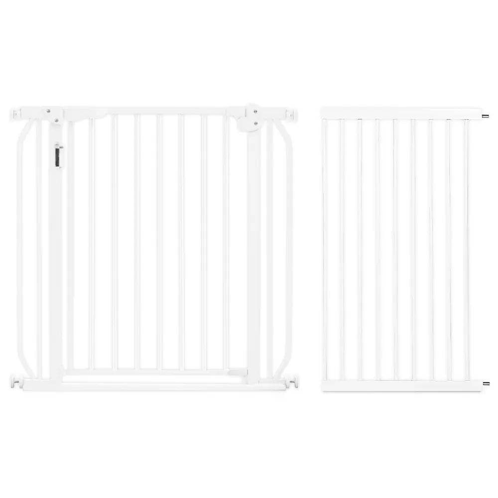 Baby Safe - Metal Safety LED Gate with 45cm Extension - White