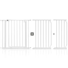 Baby Safe - Metal Safety Gate with 30 cm + 45 cm Extension - White