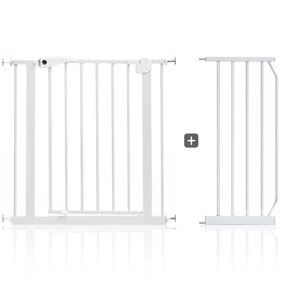 Baby Safe - Metal Safety Gate with 30cm Extension - White