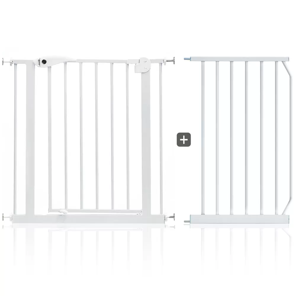 Baby Safe - Metal Safety Gate with 45cm Extension - White