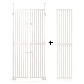 Baby Safe Extra Tall Dual Door Metal Safety Gate with 40cm Extension - White